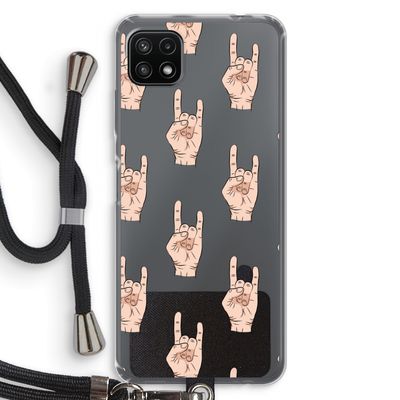 Rock: Samsung Galaxy A22 5G Transparant Hoesje met koord