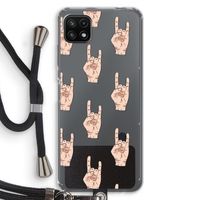 Rock: Samsung Galaxy A22 5G Transparant Hoesje met koord