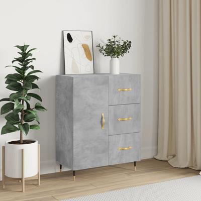Dressoir 69,5x34x90 cm bewerkt hout betongrijs