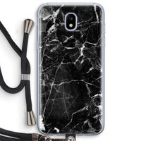 Zwart Marmer 2: Samsung Galaxy J5 (2017) Transparant Hoesje met koord