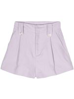 TWINSET short plissé à plaque logo - Violet - thumbnail