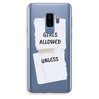 No Girls Allowed Unless: Samsung Galaxy S9 Plus Transparant Hoesje