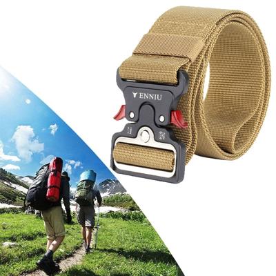 ENNIU 5cm breed hoogwaardige krachtige nylon riem verstelbare multifunctionele trainings riemen voor mannen (bruin)