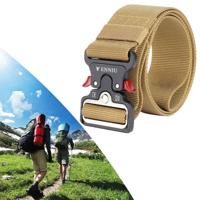 ENNIU 5cm breed hoogwaardige krachtige nylon riem verstelbare multifunctionele trainings riemen voor mannen (bruin)