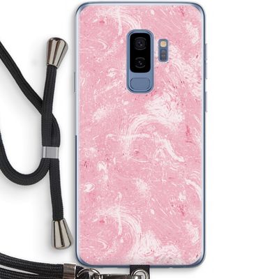 Abstract Painting Pink: Samsung Galaxy S9 Plus Transparant Hoesje met koord