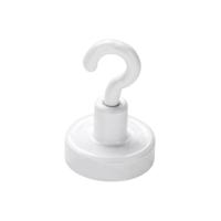 Ophanghaak met magneet - wit - 16 mm - max 1.5 kg draagkracht