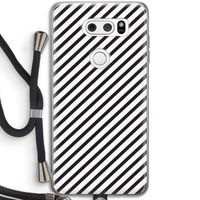Strepen zwart-wit: LG V30 Transparant Hoesje met koord
