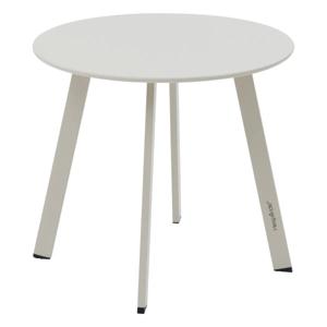 Bijzettafel/tuin tafel Saona - metaal - lichtgrijs - D50 x H45 cm - voor buiten