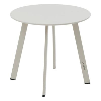 Bijzettafel/tuin tafel Saona - metaal - lichtgrijs - D50 x H45 cm - voor buiten