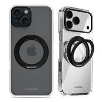 Mobilize MagSafe Compatible 360 Rotating Ring Stand Case Apple iPhone 15 Clear/Black