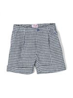 Il Gufo gingham-check linen shorts - Bleu - thumbnail