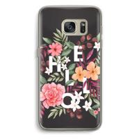 Hello in flowers: Samsung Galaxy S7 Transparant Hoesje