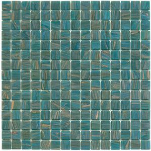 Tegelsample: The Mosaic Factory Amsterdam vierkante glasmozaïek tegels 32x32 turquoise