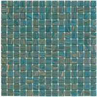 Tegelsample: The Mosaic Factory Amsterdam vierkante glasmozaïek tegels 32x32 turquoise
