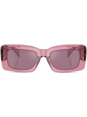 Versace Eyewear lunettes de soleil carrées à plaque logo - Rose