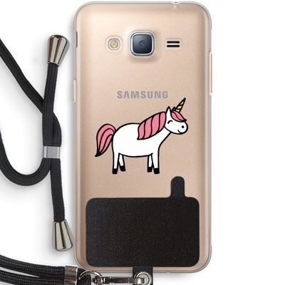 Eenhoorn: Samsung Galaxy J3 (2016) Transparant Hoesje met koord