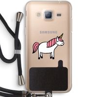 Eenhoorn: Samsung Galaxy J3 (2016) Transparant Hoesje met koord