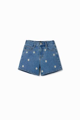 Spijkershort madeliefjes - BLUE - 5/6