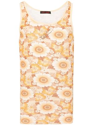 LỰU ĐẠN débardeur nervuré à fleurs - Jaune