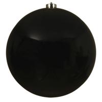 Decoris Kerstbal - zwart - groot - 20 cm - kunststof - glans