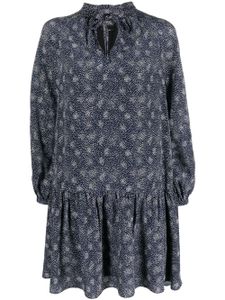 A.P.C. robe imprimée à ourlet péplum - Bleu