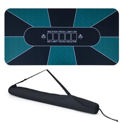 Pokermat van 179 x 89 cm Draagbare Texas Hold'em-Pokermat met Waterafstotend Oppervlak en Antislip Rubberen Achterkant