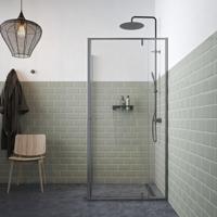 Sealskin Contour Draaideur met zijwand 100x100x200cm 6mm helder veiligheidsglas met antikalklaag Mat grijs CCD181006145100 - thumbnail