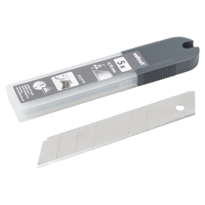 Wolfcraft Professionele afbreekmessen | Met 7 segmenten | L 25mm | 5 stuks - 4127000