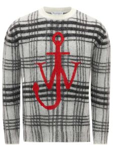 JW Anderson pull à motif tartan - Blanc