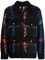 sacai cardigan à carreaux - Noir