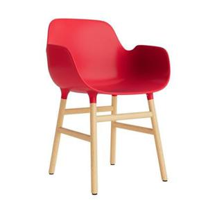 Normann Copenhagen Form Stoel met Armleuning - Eiken - Bright Red