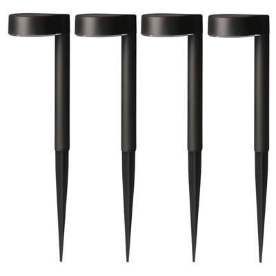 Sunnydays Tuinlampen / prikspot Solar Glow - 4x - zwart - kunststof - waterbestendig - 31 cm