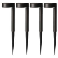 Sunnydays Tuinlampen / prikspot Solar Glow - 4x - zwart - kunststof - waterbestendig - 31 cm