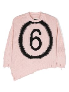 MM6 Maison Margiela Kids pull à logo intarsia - Rose