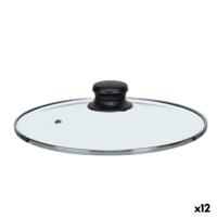 Pannedeksel Kinvara Transparant Zilverkleurig Zilver Metaal Glas Roestvrij staal Kristal Staal 22 cm 22,5 x 6 x 22,5 cm 22,5 x 5