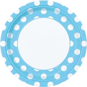 Feestbordjes Blauw Met Stippen - 8 Stuks