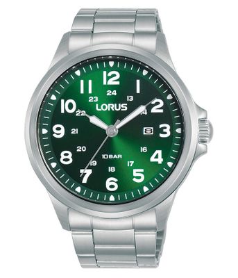 Lorus RH995NX9 Horloge staal zilverkleurig-groen 44 mm