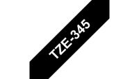 Labeltape Brother P-touch TZE-345 18mm wit op zwart - thumbnail