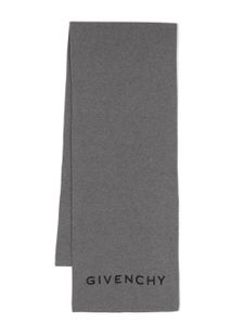 Givenchy écharpe en maille à logo brodé - Gris