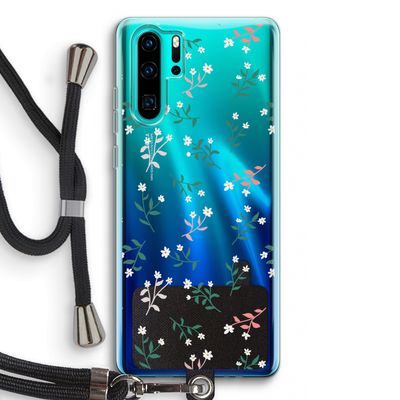 Small white flowers: Huawei P30 Pro Transparant Hoesje met koord