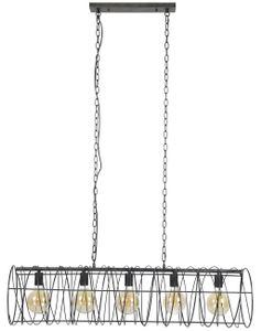 Hanglamp Willy Ø28 van 120 cm breed in charcoal