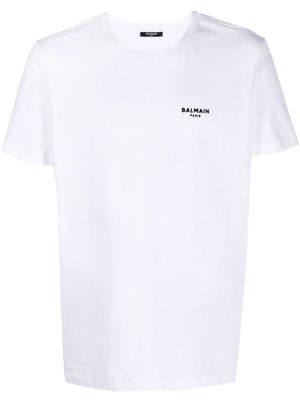 Balmain t-shirt en coton à logo brodé - Blanc