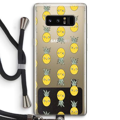Ananas: Samsung Galaxy Note 8 Transparant Hoesje met koord