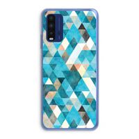 Gekleurde driehoekjes blauw: Xiaomi Redmi 9T Transparant Hoesje