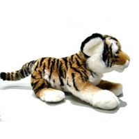 Pluche tijger knuffel liggend 30 cm - thumbnail