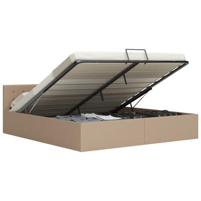 Bedframe met opslag hydraulisch kunstleer cappuccino 180x200 cm