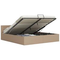 Bedframe met opslag hydraulisch kunstleer cappuccino 180x200 cm