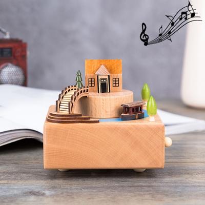 Jiangnan oude huis vorm Home decor originaliteit houten muzikale dozen