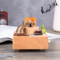 Jiangnan oude huis vorm Home decor originaliteit houten muzikale dozen Jiangnan oude huis vorm Home decor originaliteit houten muzikale dozen