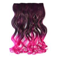 Eendelige naadloze Hair Extension stuk kleur verloop grote golf lang Curling Clip Type haarstukje